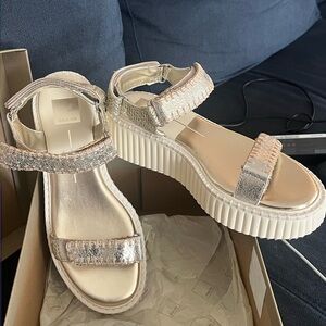 Dolce Vita Metallic Silver Platform Sandals